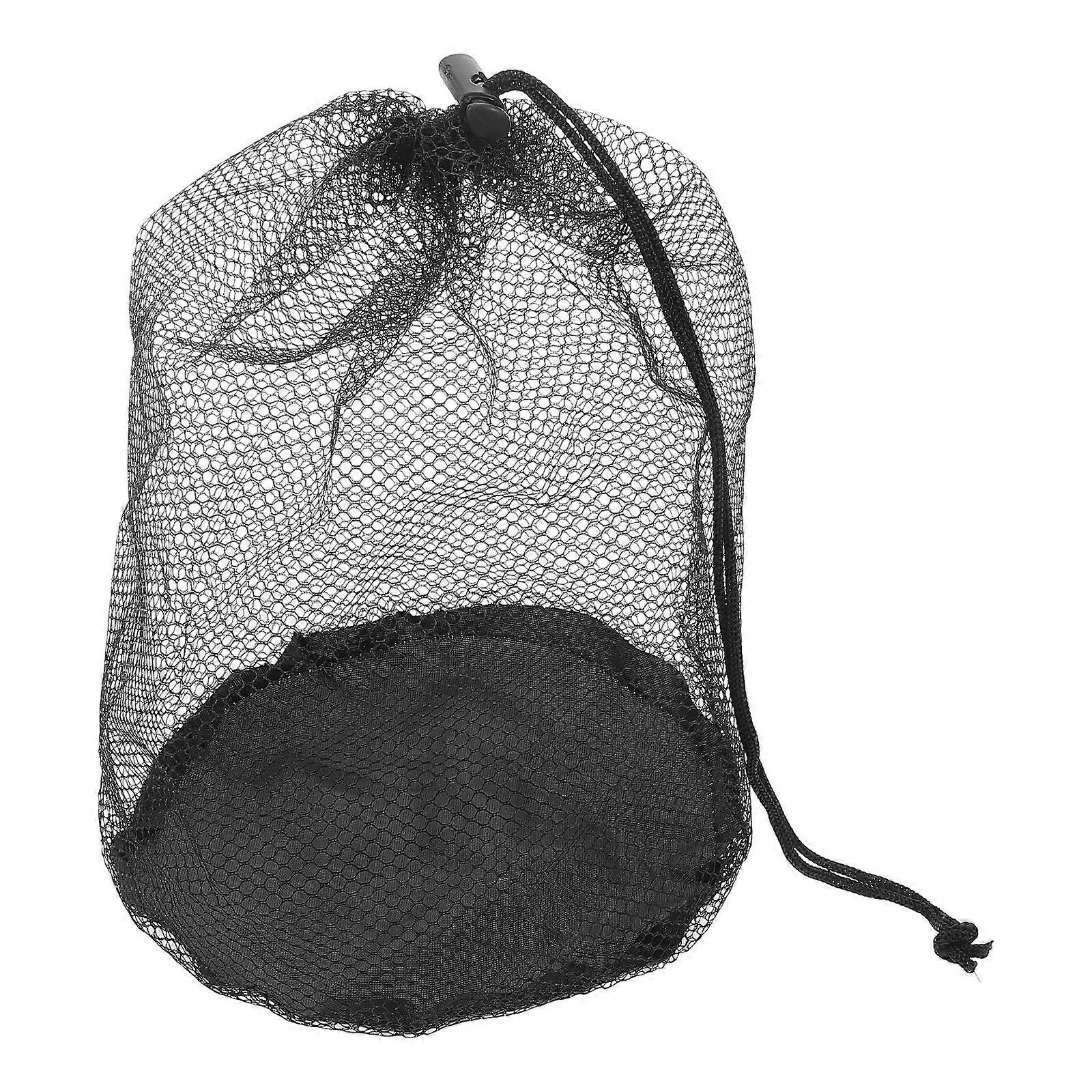 Foldable Transparent Mesh Bucket Bag with Drawstring Closure – Large Portable Beach Tote for Travel & Swimming, Stylish See Through Cosmetic &