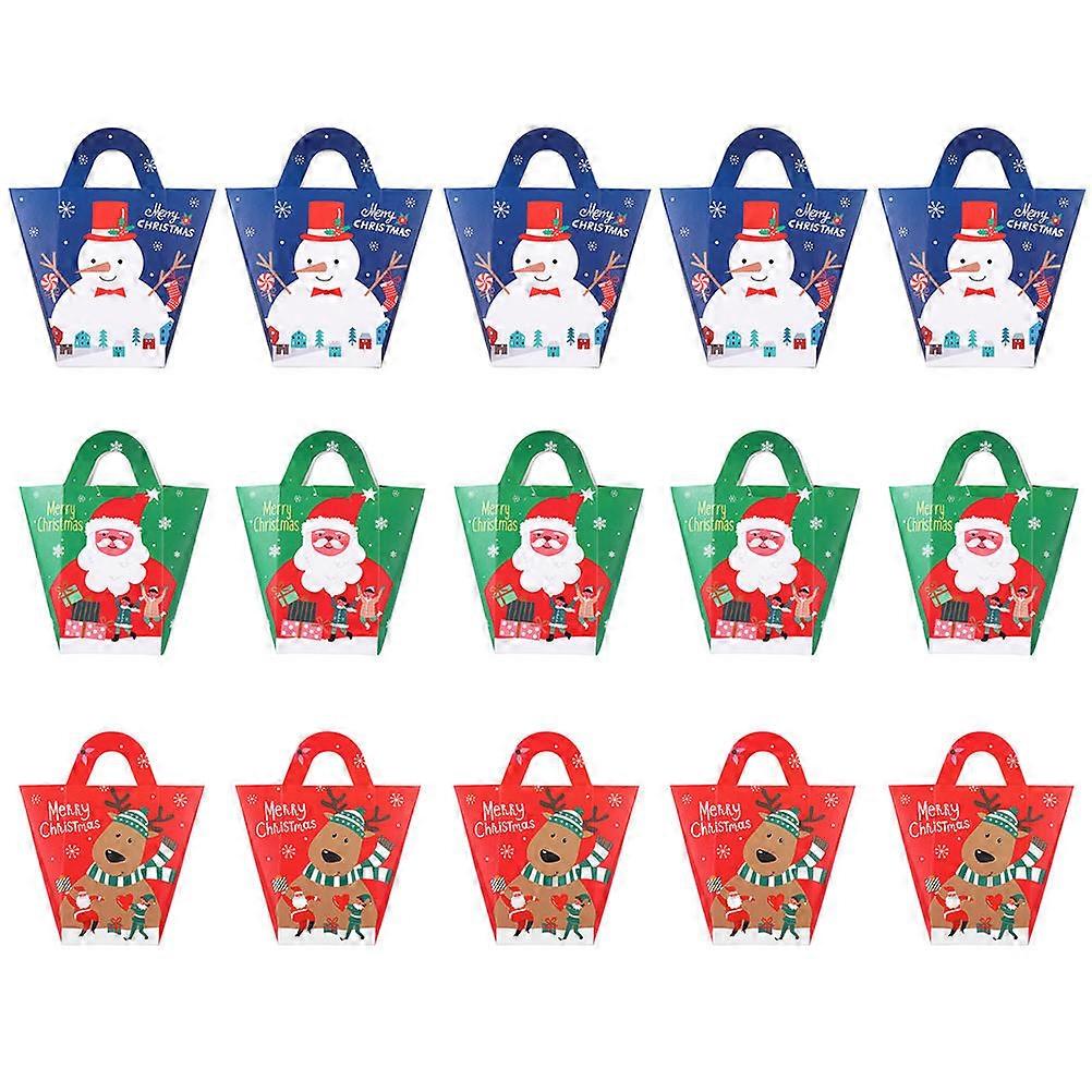 Candy Paper Boxes Mini Present Boxes Red with Reindeer Christmas Decorations 16x13.5cm Rectangular Shape DIY 1Set15Pcs