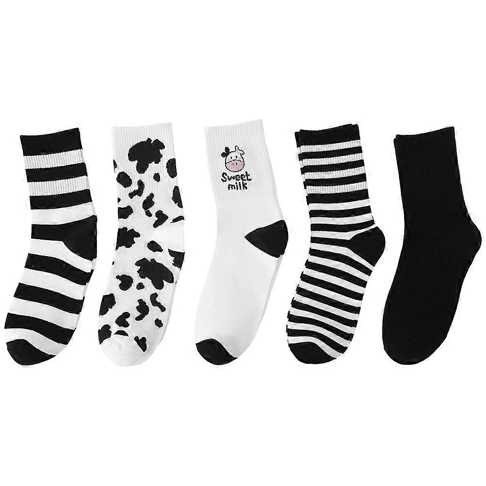 Breathable Cotton Socks Women Comfortable Hiking Walking 5 Pairs