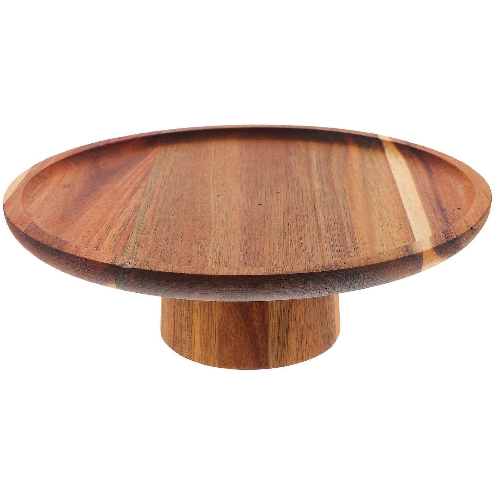 Dessert Stands Household Fruit Tray Wood Cake Stand Rustic Elegant For Tea Parties Light Brown 20X8.5Cm Multi-Function 1Pack