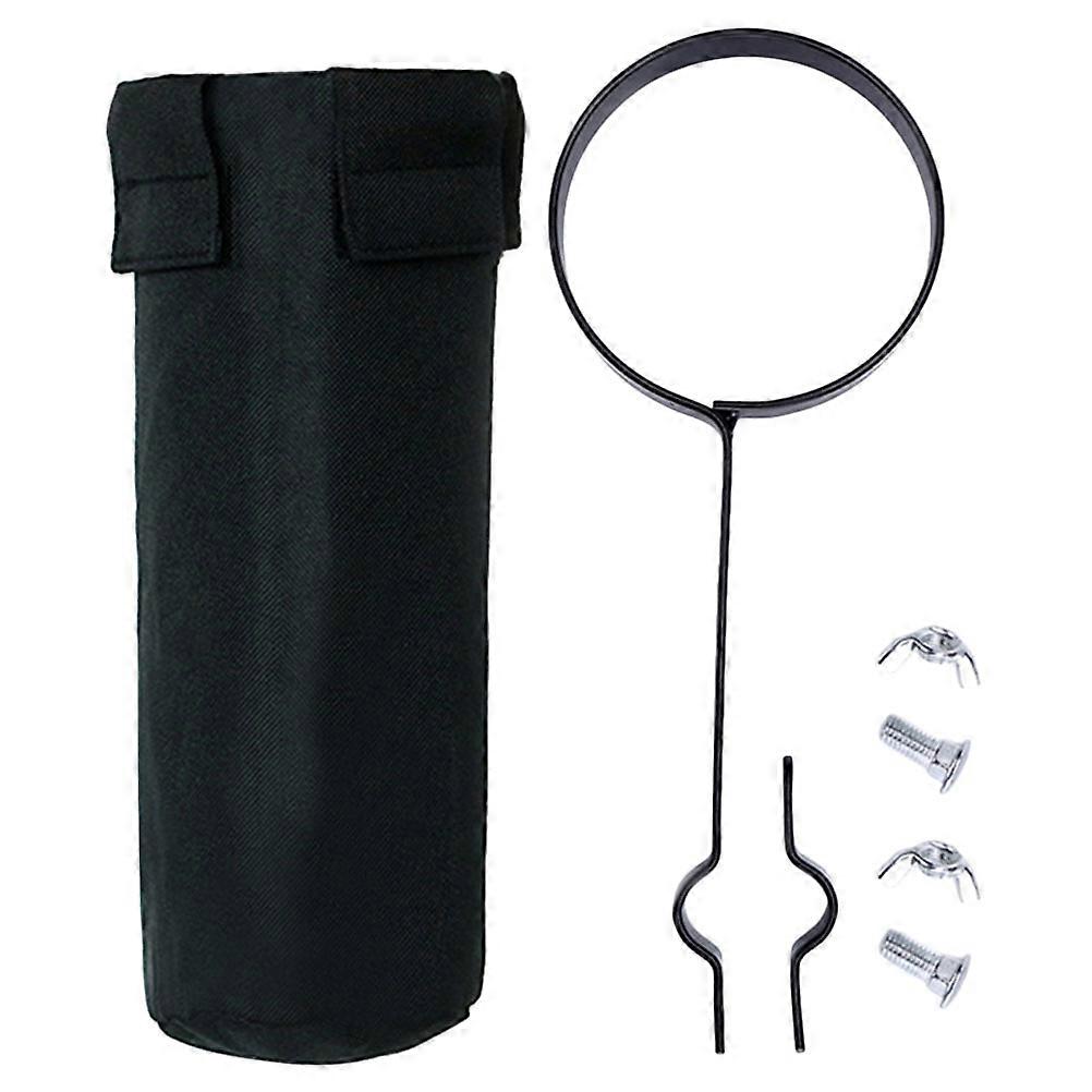 Drumstick Holder For Drum Set Professional Design Cylindrical Oxford Cloth Black 10x23.5cm Portable 1Set