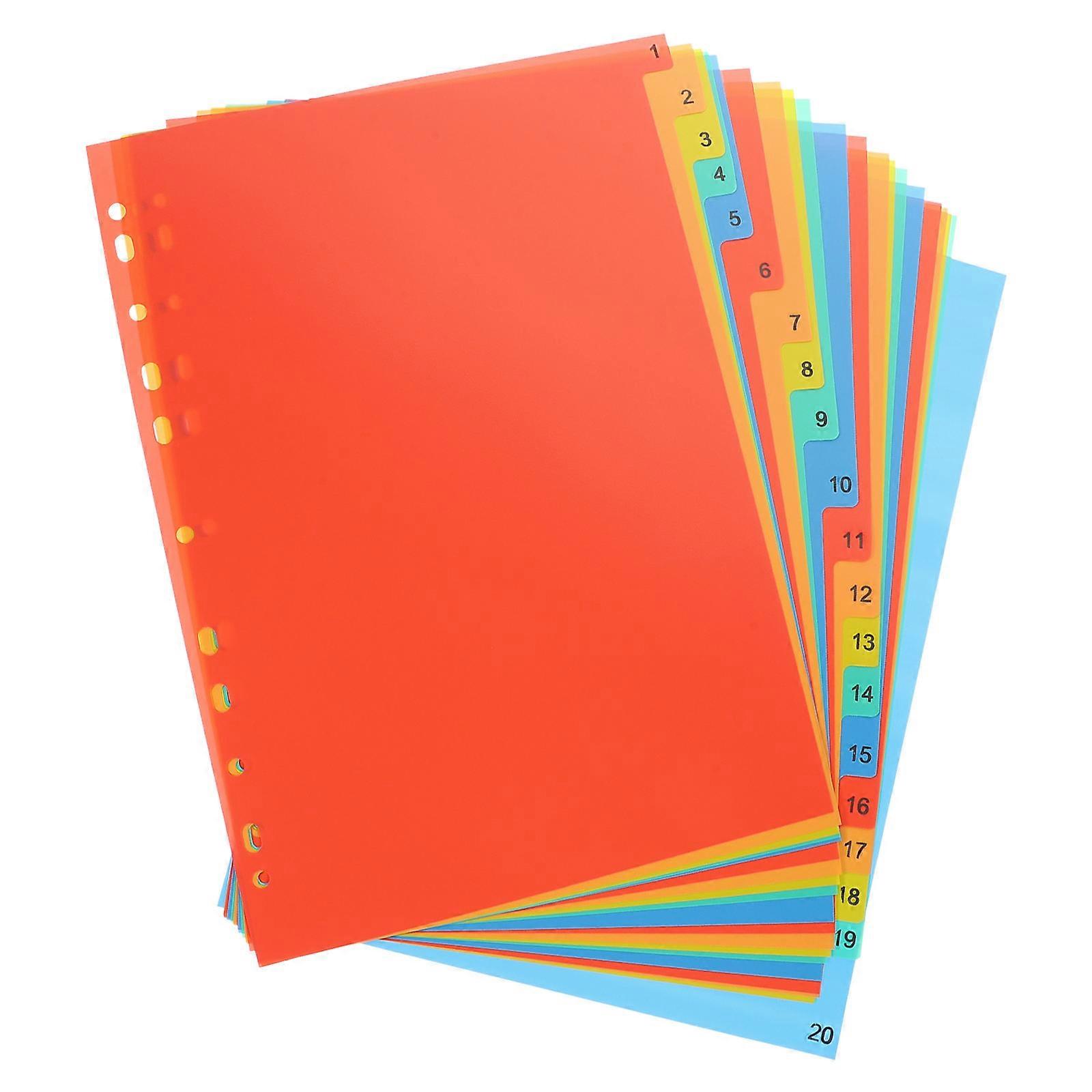 Lightweight 20 Sheet Binder Dividers with Tabs for Organizing Notebooks, Planners, and Journals – Ideal for Office and School Use
