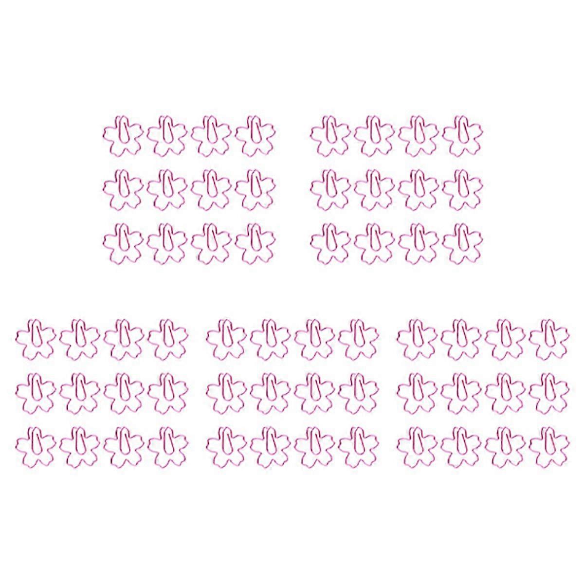 12pcs Plated Pink Paper Clips Paper Needle Bookmark