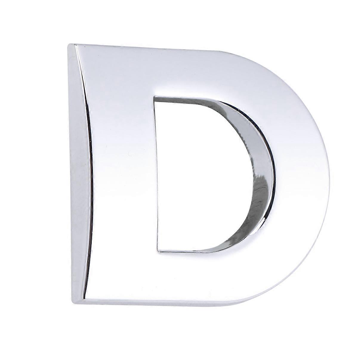 カーアクセサリーオートメタルステッカーDIYアルファベット文字D 3Dシルバーカー車両の外観改善1パック