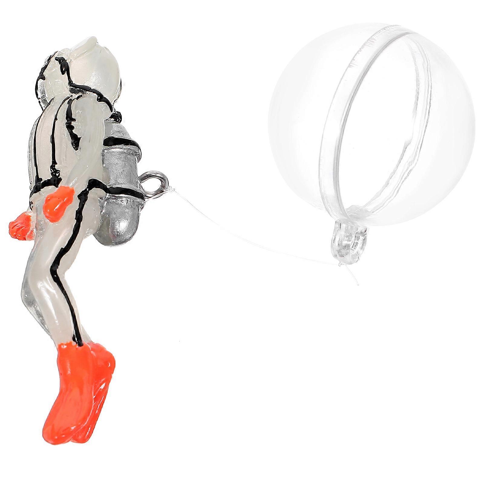 Diver Aquarium Decorations Resin Material Glow in the Dark Underwater Scenery 1Set