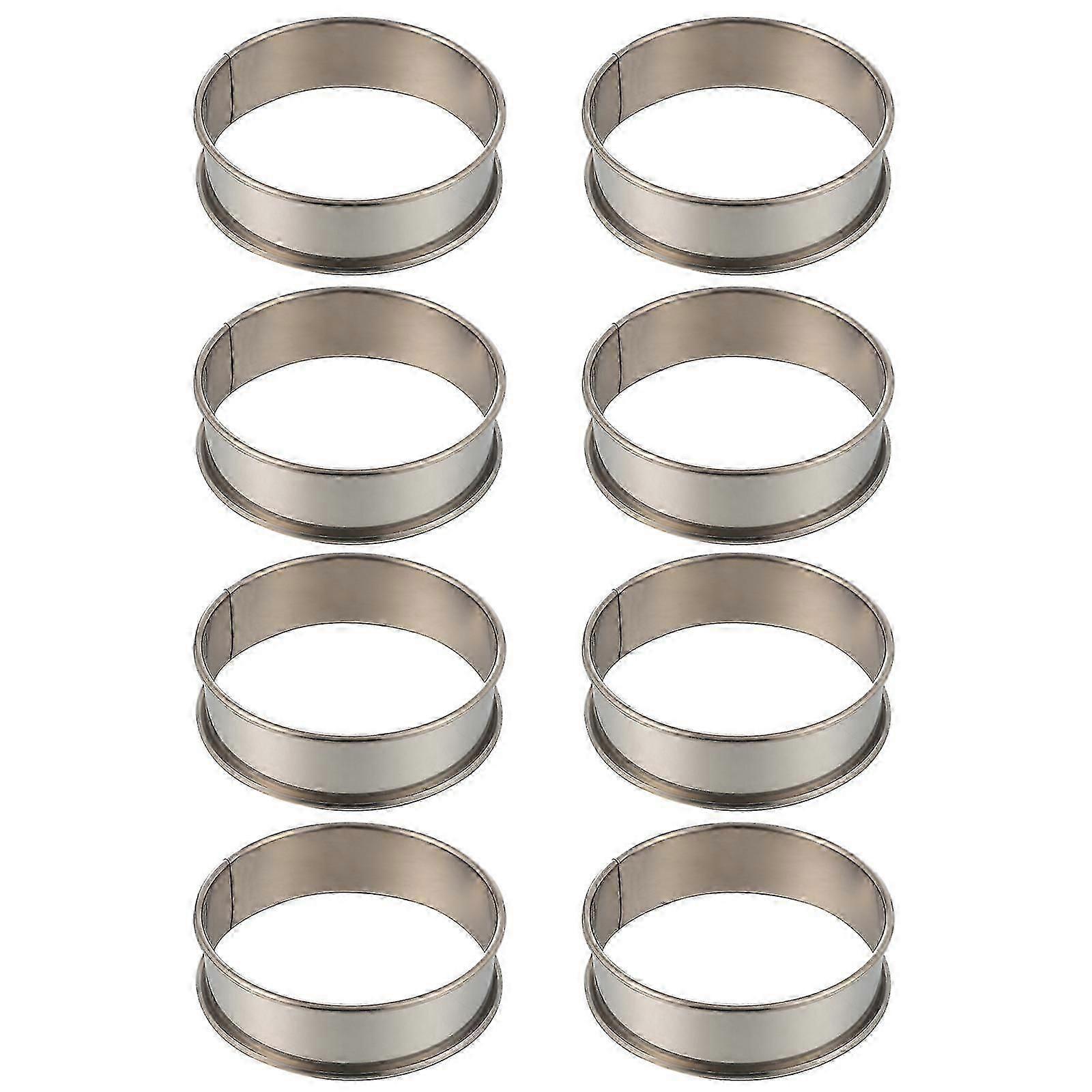 8stk Mousse Ringe Forme Bageværktøjer Kagekager Forme Rustfrit stål forme