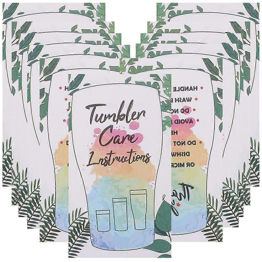 Glass Tags For Drinks Tumbler Care Instructions Cards Rectangular Shape Paper Material 50Set