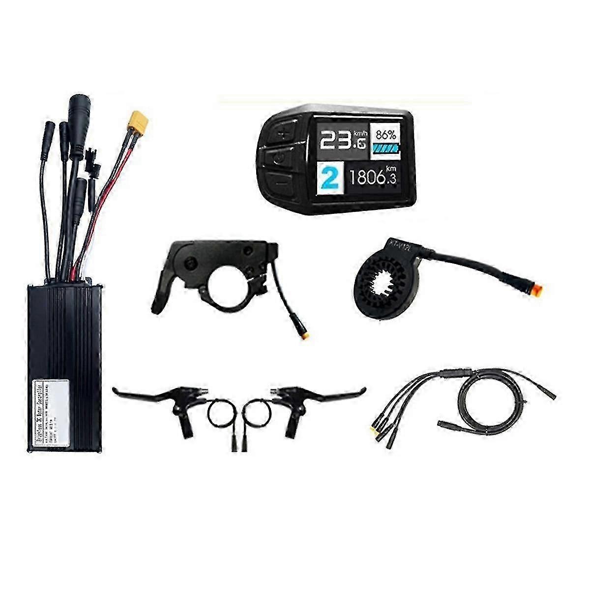 30A 1000W 36/48V Bicycle Lithium Battery Modification Accessories Three-Mode Fully Waterproof Small Kit UKC3 LCD Meter
