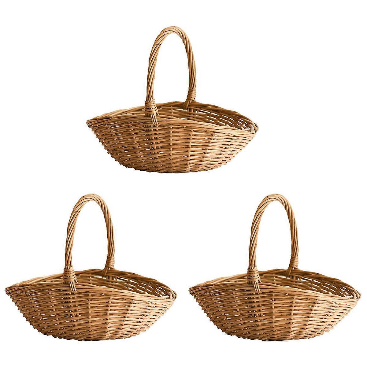 Wicker Basket with Handle, Wicker Shopping Basket, small