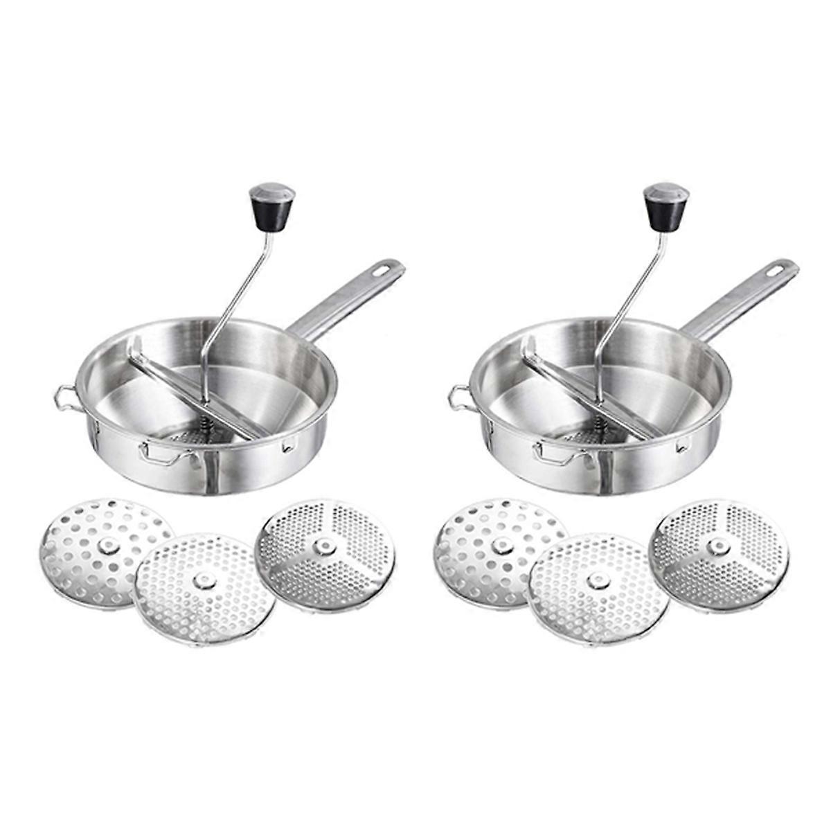 Rotary Food Mill Potato Ricer with 3 Interchangeable Disks,Baby Foods