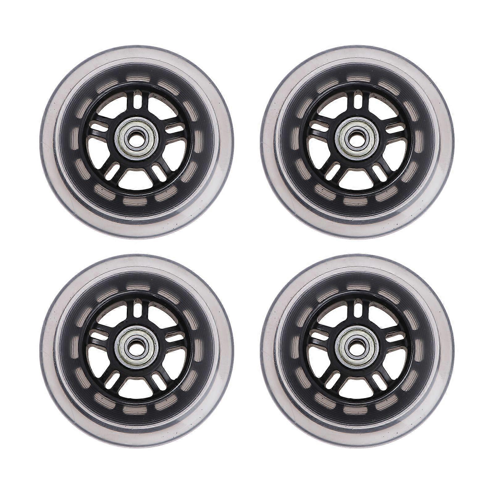 4db 100mm kopásálló PU robogó kerekek nagy rugalmasságú csapágy kerekek