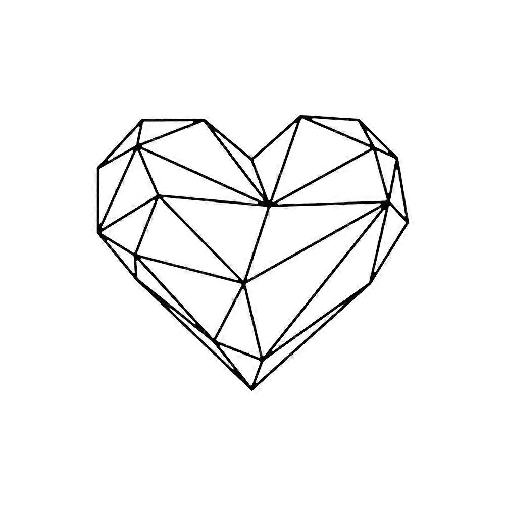 Heart Shaped Wall Stickers Simplicity Wall Sticker Creative Geometric Heart Shaped Background Sticker for Dormitory 57x49x0.1CM Waterproof 1 Sheet