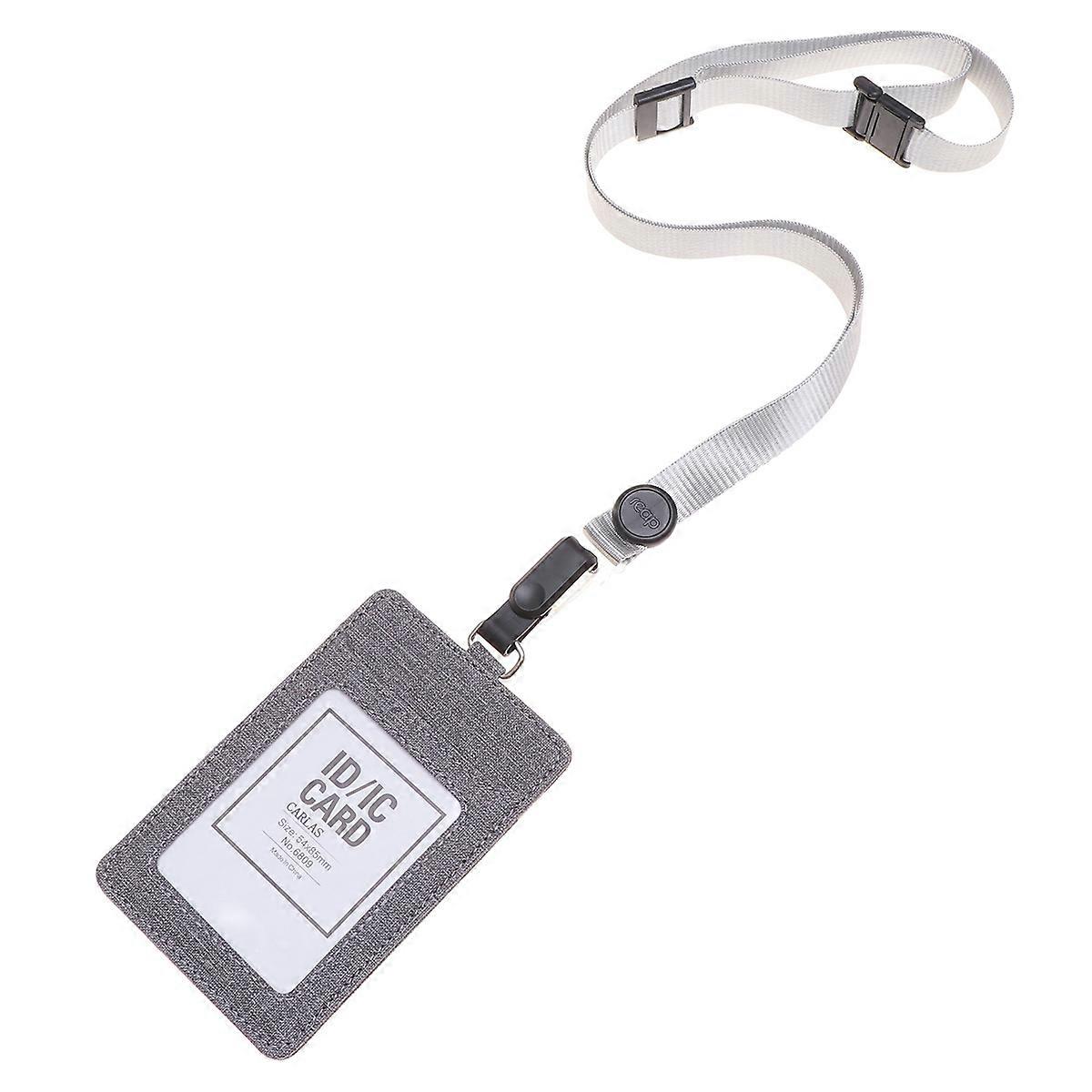 Access Card Holder Badge Id Holder For Employees Grey Vertical Style 1Set