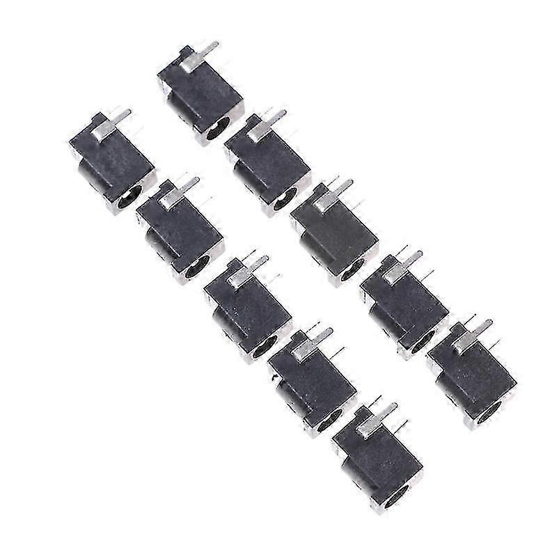 10 Pieces of Black 3 Pin 3.5mm x 1.3mm DC Power Jack Socket for PCB Mounting Applications