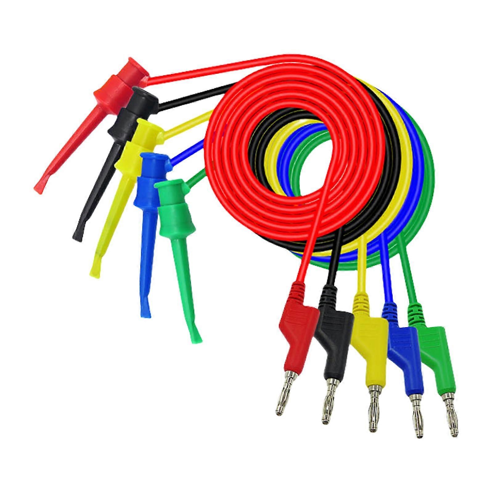 5pcs 4mm Brass Banana Plugs Test Cable Banana Plugs Test Leads Colorful For Fast Signal Transmission And Easy Connection Banana To Hook