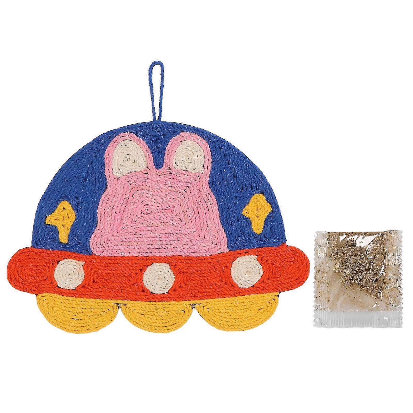 防水漫画の猫のスクラッチマット滑り止めサイザル麻の敷物、床、ドア、壁のスペースのためのストラップ付き