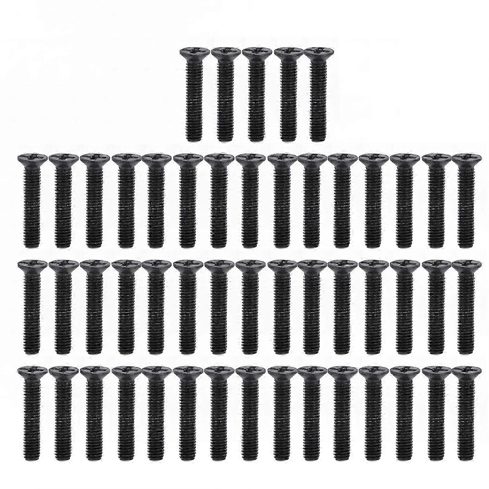 50Pcs Countersunk Cross Screws Black Galvanized Machine Screw Assortment Kit M3x16