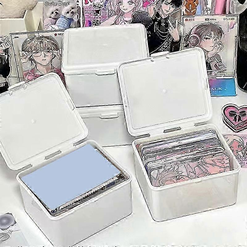 Korean Transparent Storage Box Blind Box Card Photocard Storage Box Photo Card Organizer Classification Flip Box 2025