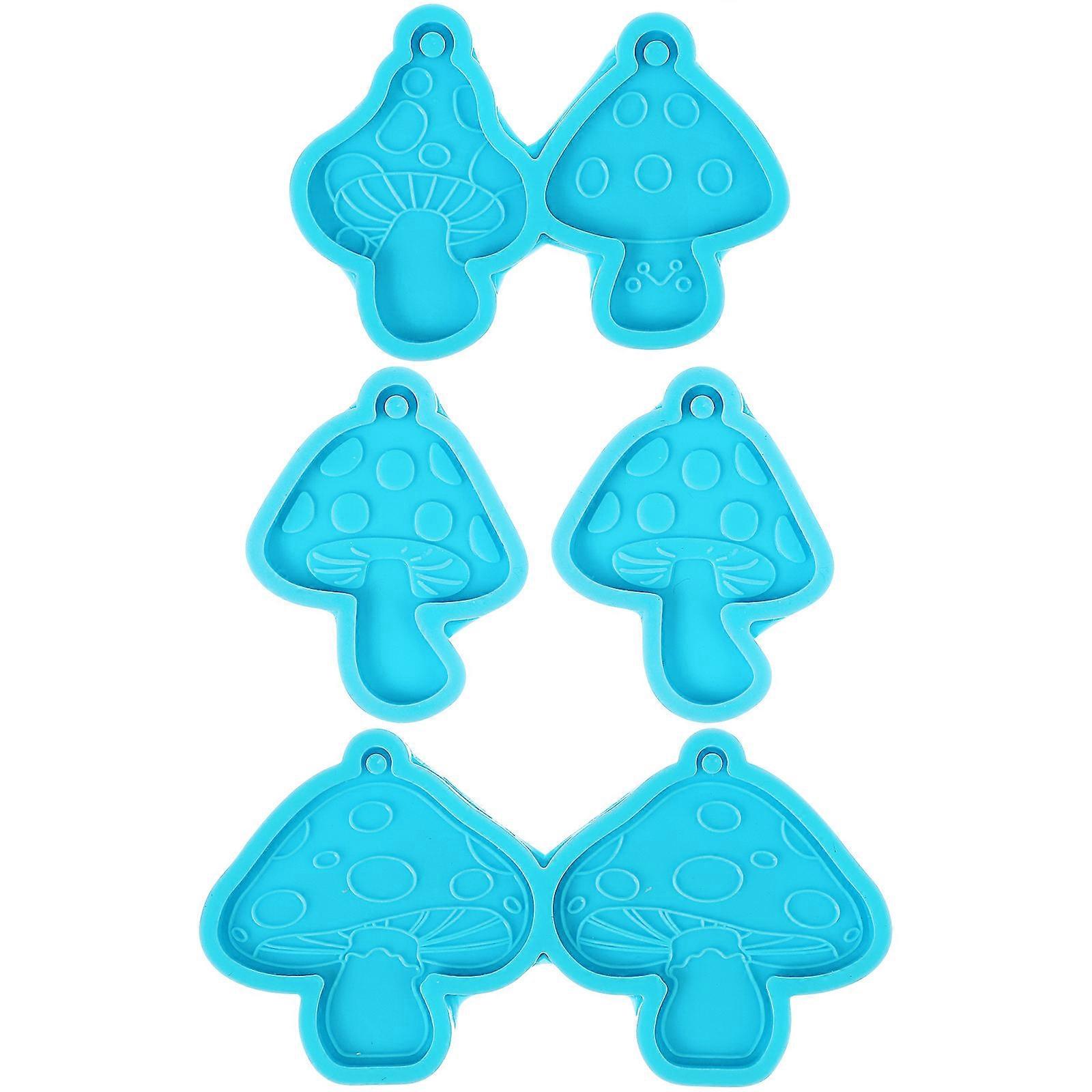4pcs Mushroom Silicone Molds for DIY Earring Pendants – Versatile, Safe, Non Stick Jewelry Making Supplies for Unique Craft Designs