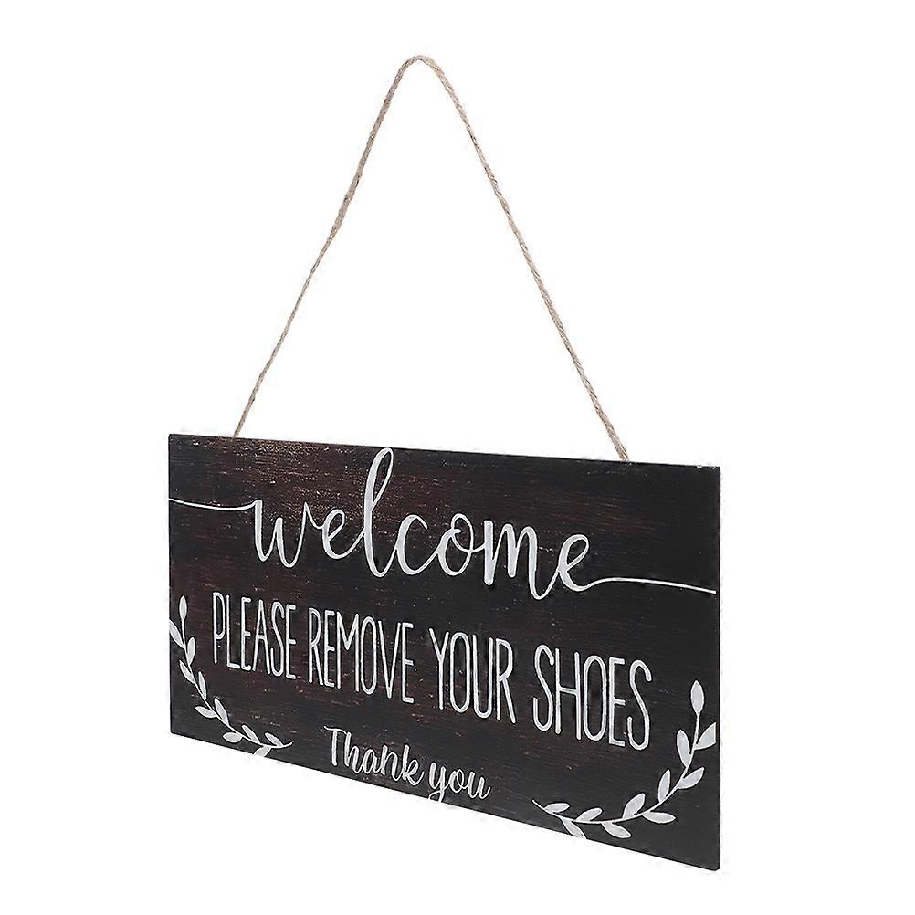 Rustic Wall Decor For Home Entryway Please Remove Your Shoes Sign 20.00X10.00X0.40CM Coffee Colored Wood 1Pcs