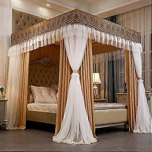 Canopy Bed Curtain, Double Layer Princess Netting for Twin/King Size Beds, Frame Compatible, Dreamy Decor