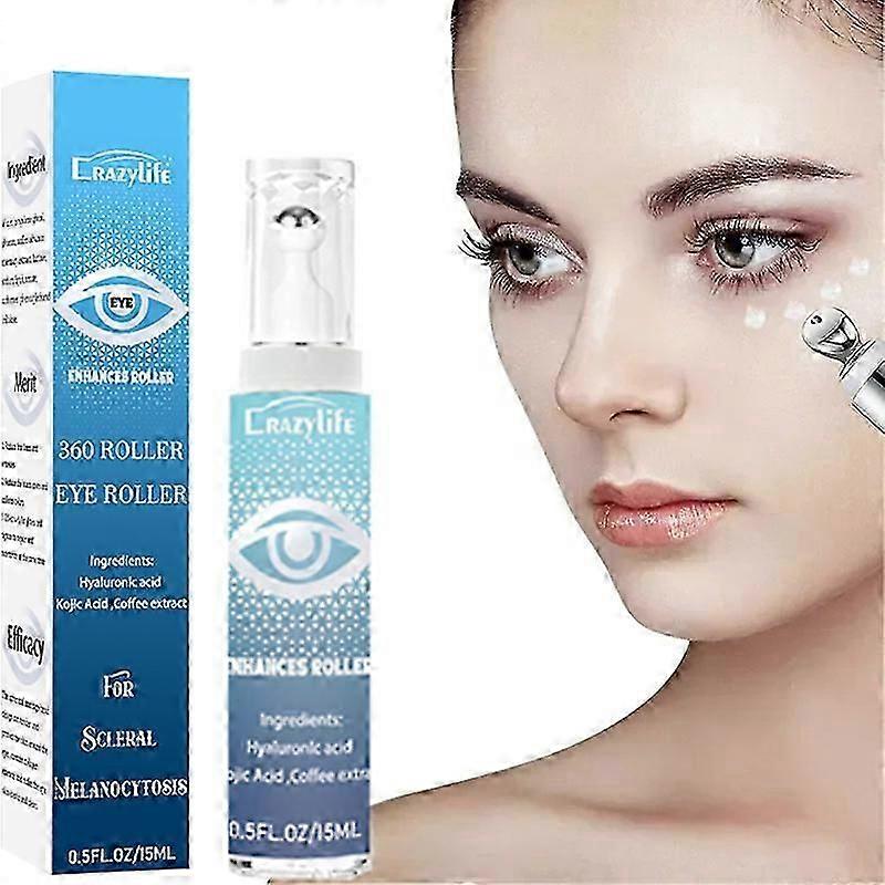 カフェインアイクリーム、アイローラーセラム、360マッサージボール付き、目の下のクマトリートメント、アイクリームの下