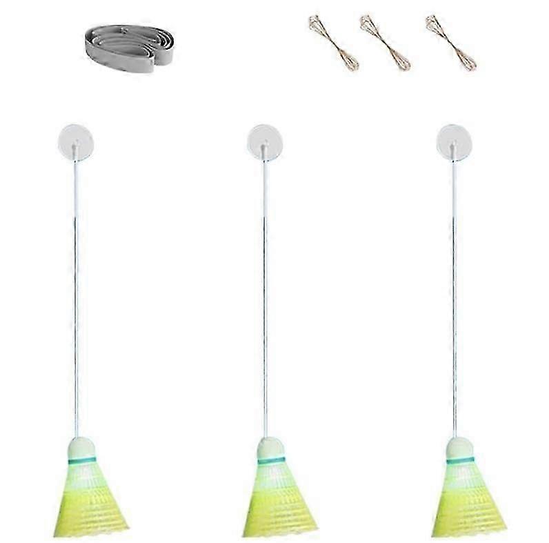 3 PACK Badminton Training Tool, Badminton Single-Player Rebound Trainer, Self-Study Stretch Badminton Racket Training Practice Machine