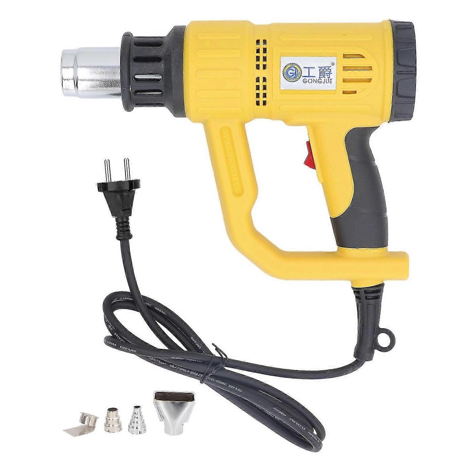 1800W Hot Air Gun Kit 300L 500L Airflow 50600 Variable Temperature Handheld Heat Torch with 4 Nozzles EU Plug 220V