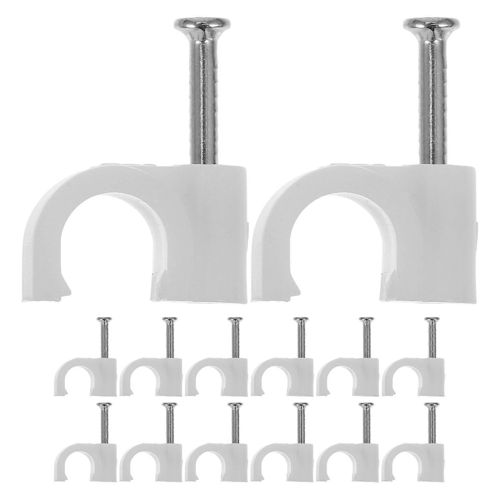 Cable Staple Wire Wall Clips Electrical Cable Staples White 100Pcs For Home And Office Use