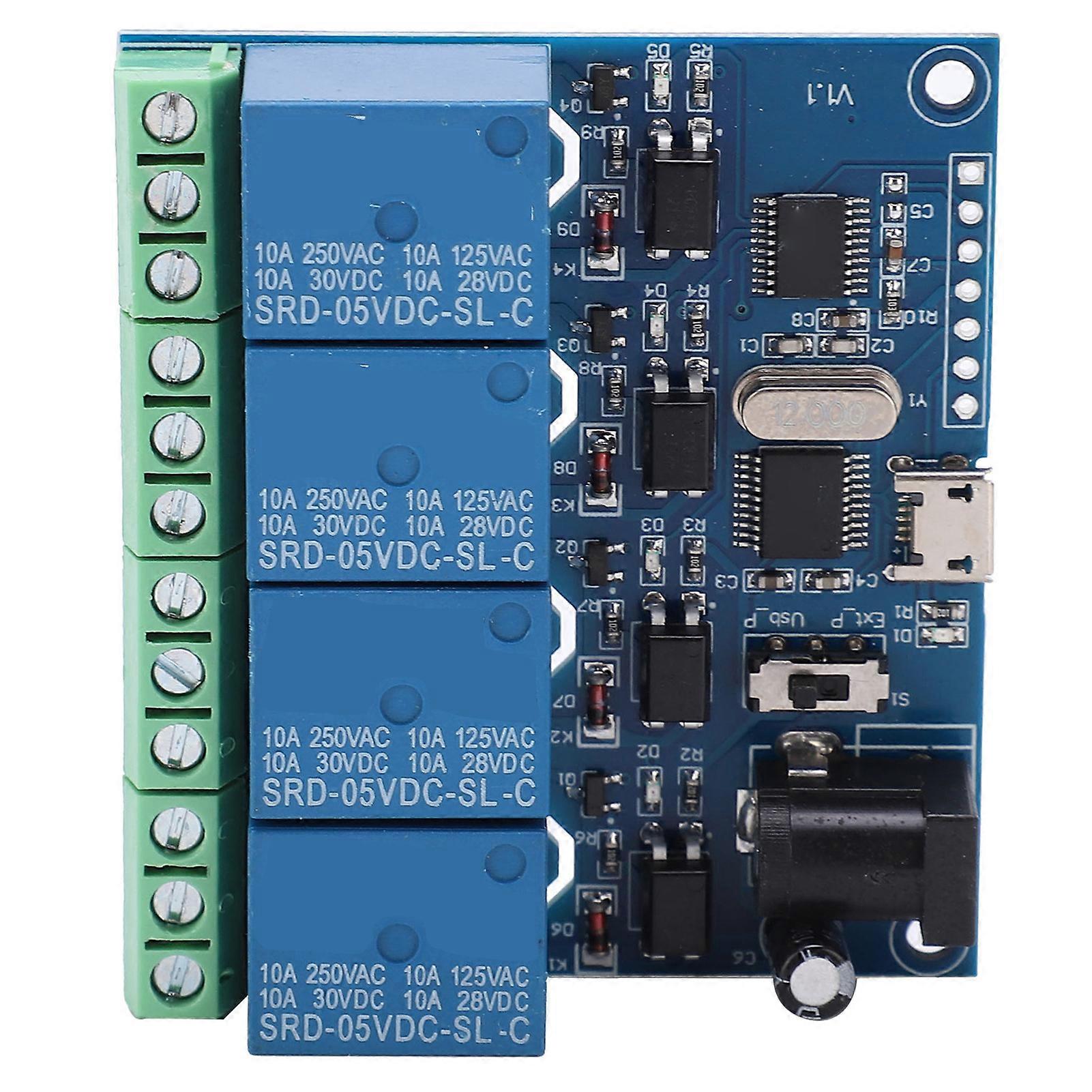 DC5V 4 Channel Relay Module USB Computer Control Relay Switch High Performance Chip LCUS-4