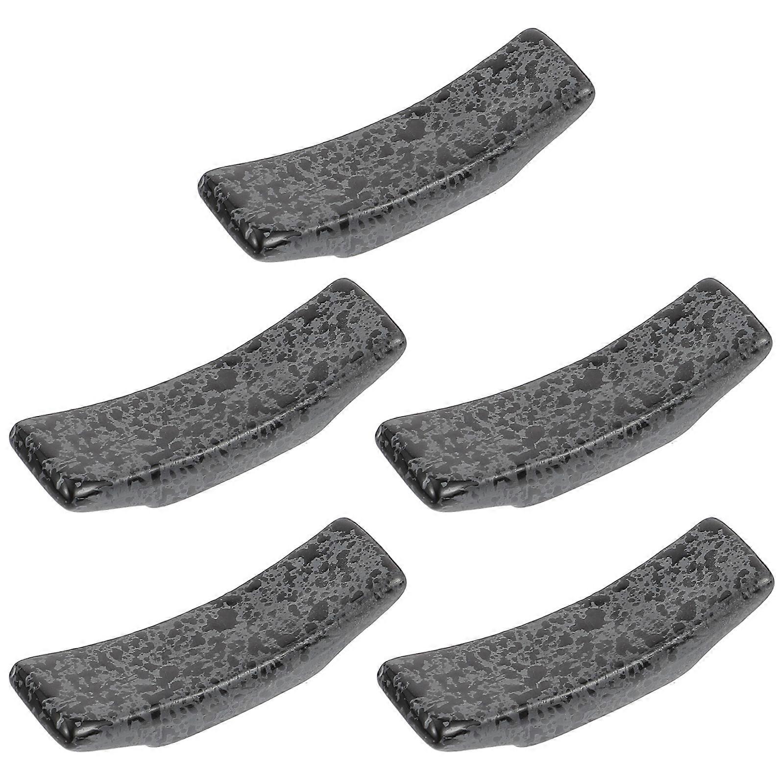 Multi-Functional Chopstick Rest Japanese Style For Home Use Black 6.8X2CM 5Pcs