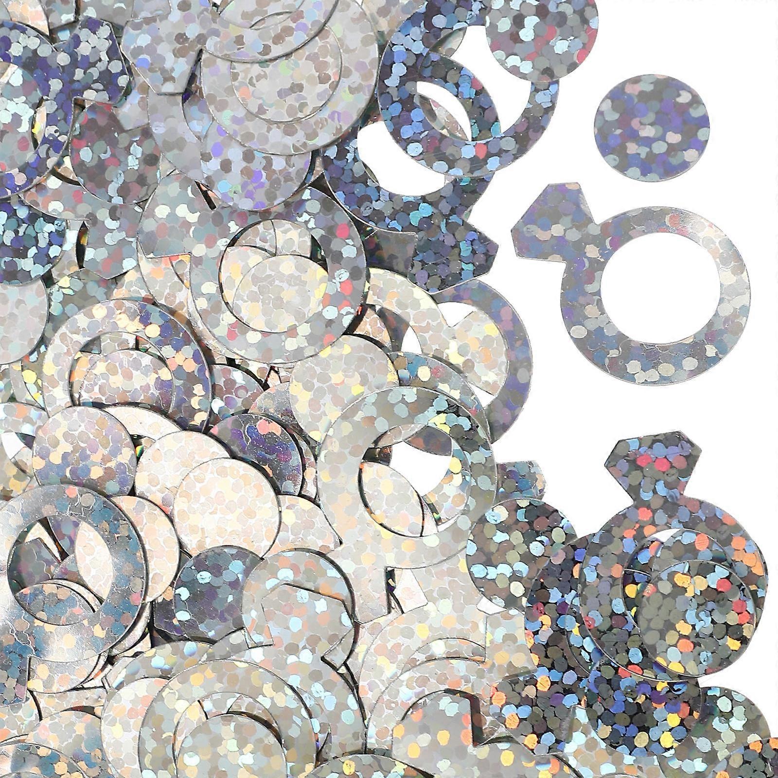 Round Table Confetti Decor Wedding Ring Confetti Assorted Color Diamond Shape Romantic Style 3Set
