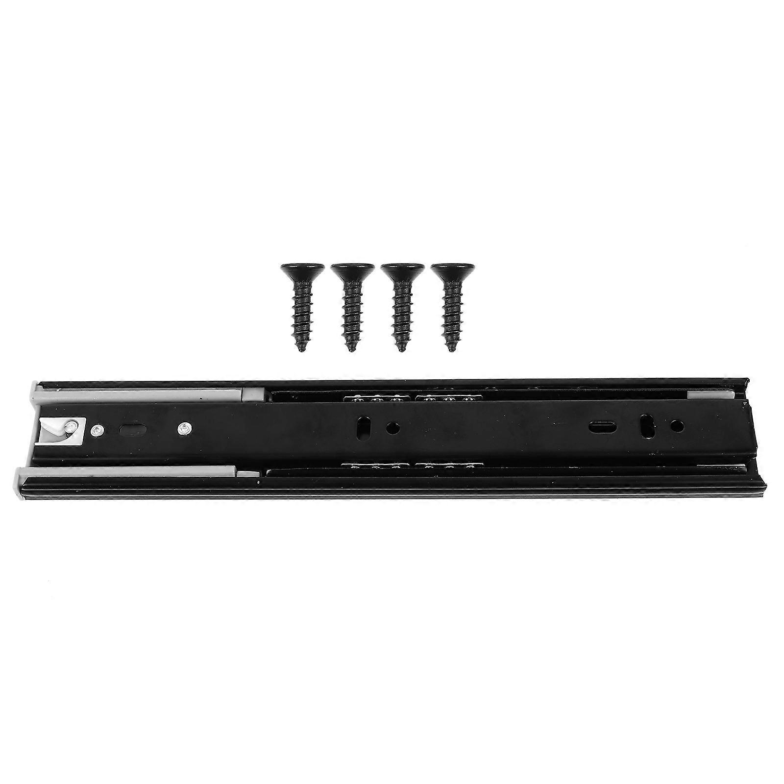 Cabinet Drawer Slides Cold Rolled Steel Mute Self-Priming Rails for Desk Pedestals Black 10Inch-25cm 1 Pair