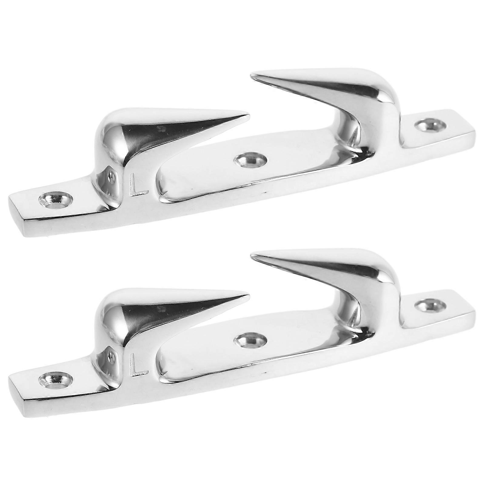 Boat Deck Fittings Hollow Square Cleat Marine Environments Rustproof 4.60X1.10X0.90Inch 2Pcs
