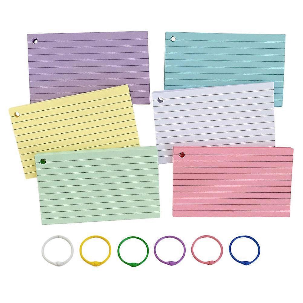 Portable Notepads Set with Lined Index Cards, Binder Rings for Study, Memo, Journal & Note Taking for Students & Teachers