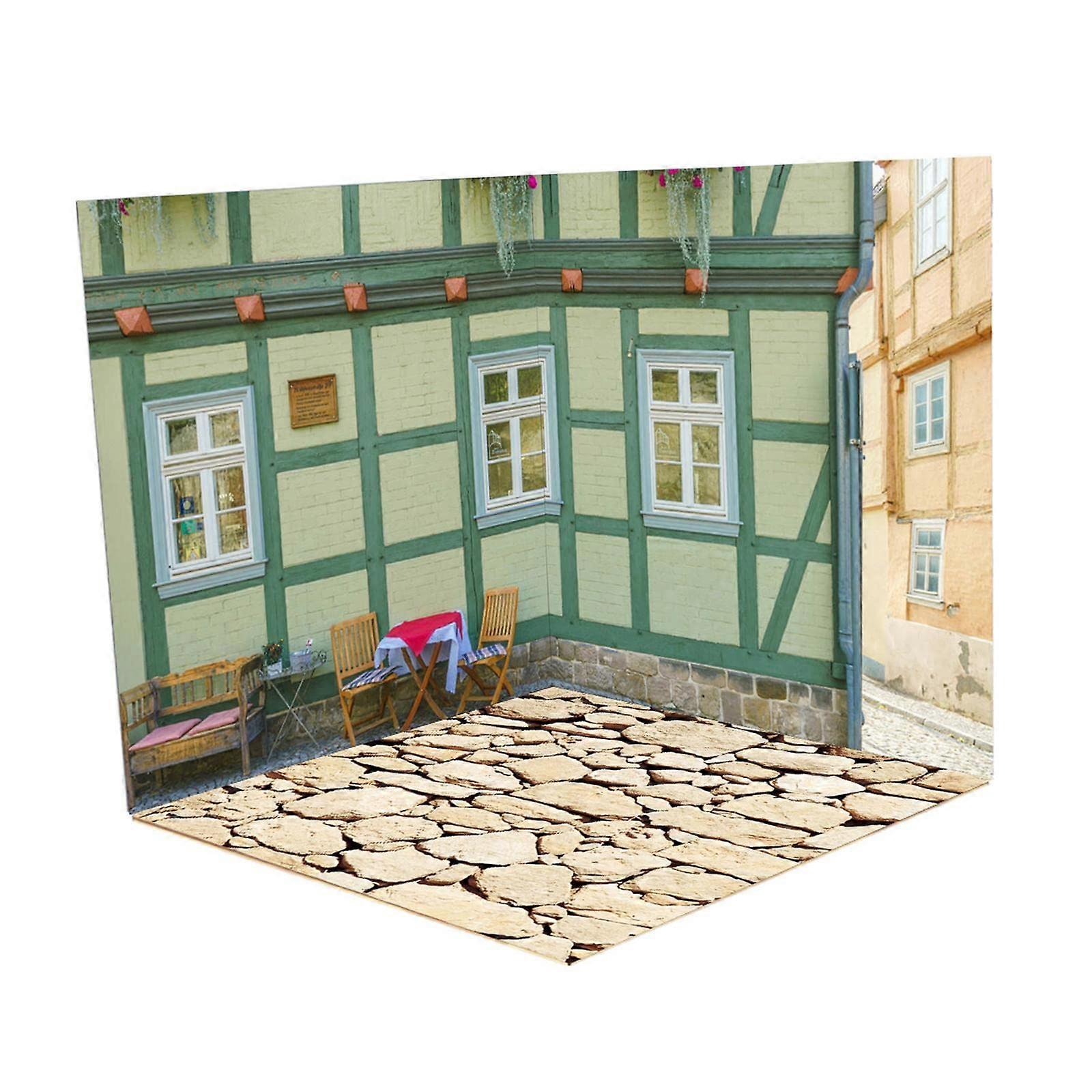 1/12 Backdrop Background Display for Diorama, Action Figures, Vehicle Scene Toys, Dolls, Die-Cast Cars, Style D