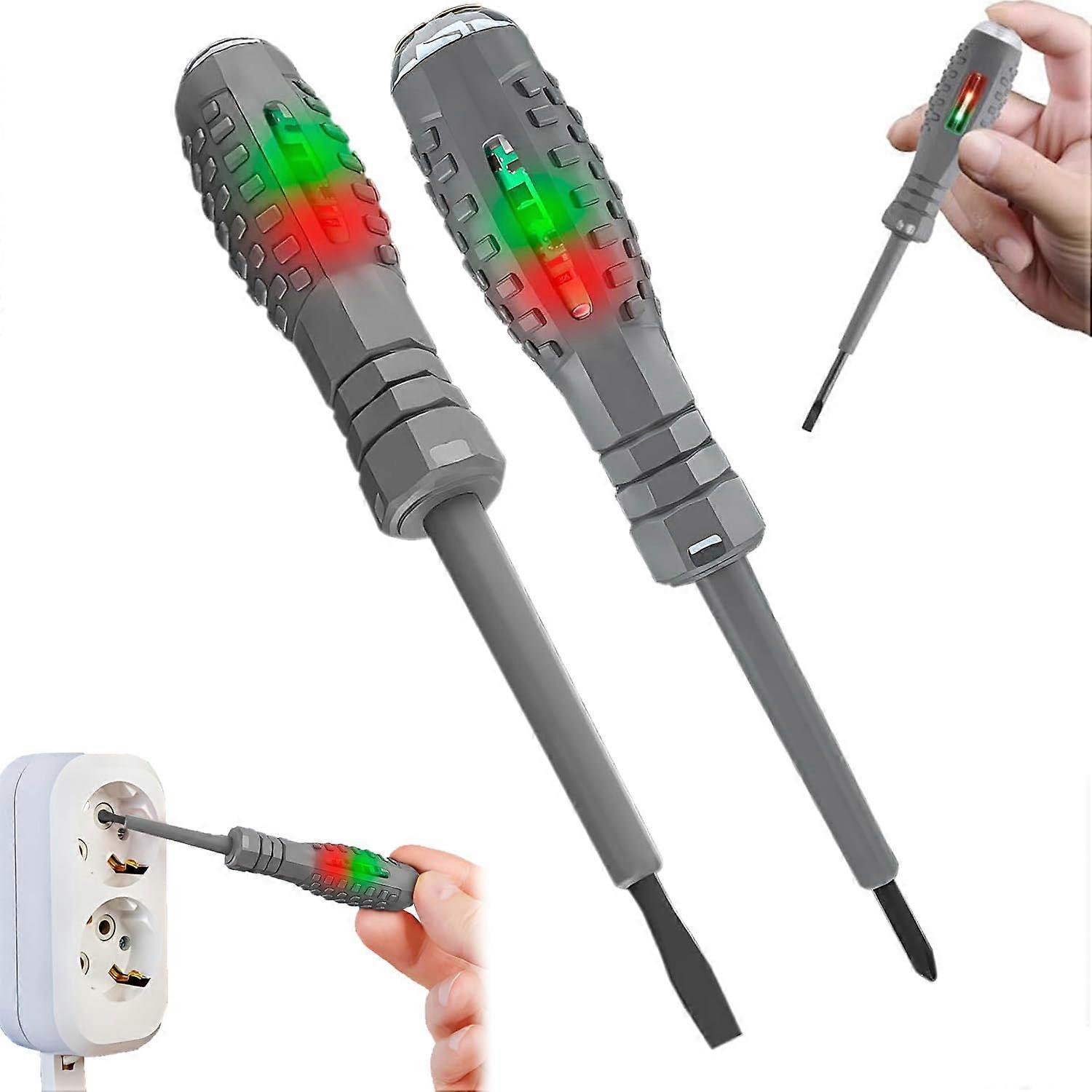 2-in-1 High Torque Screwdriver Set with Magnet and Non-Contact Voltage Tester, Electric Tester Pen, Non-Slip Handle