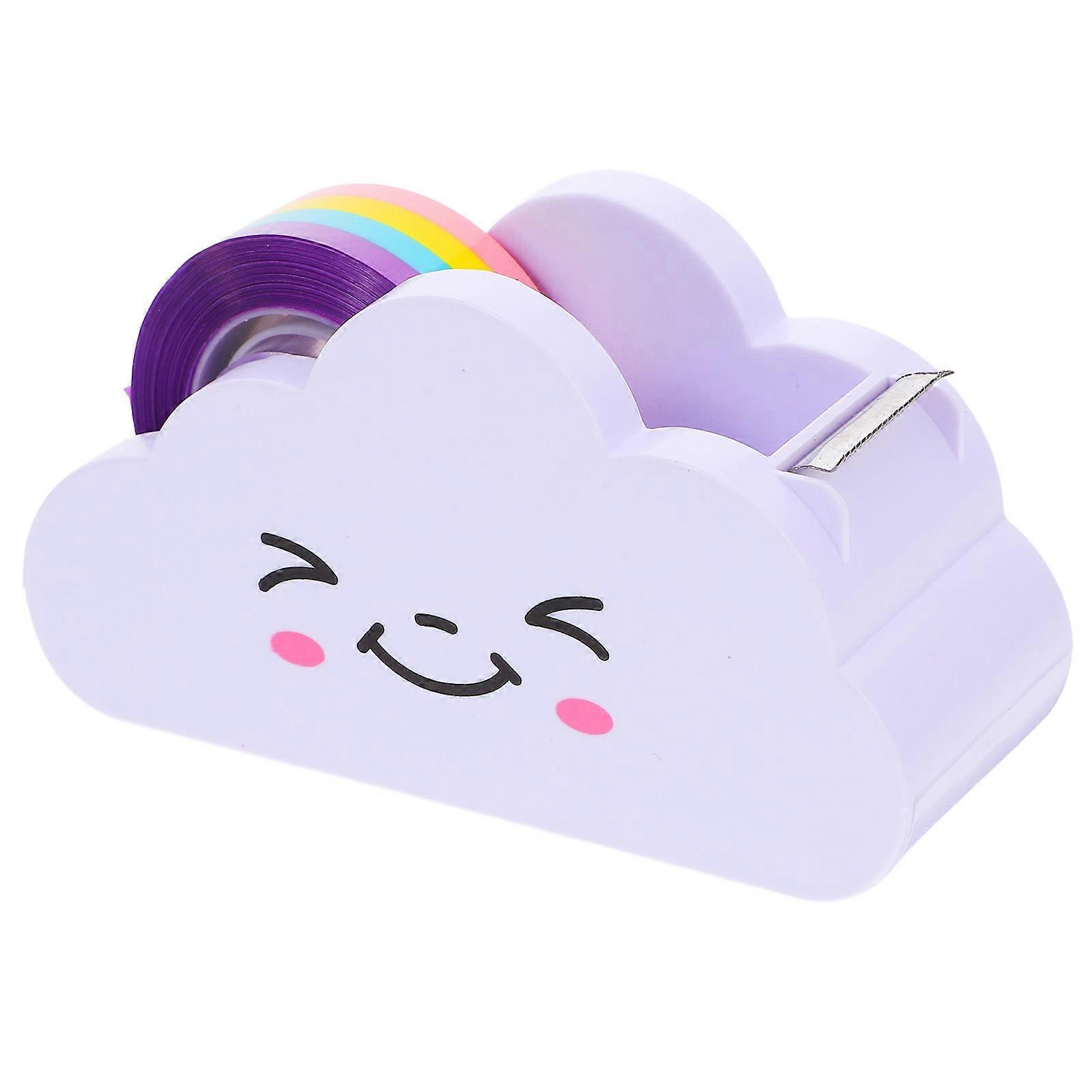 Cute Cloud Desk Tape Dispenser Set with Colorful Tape for DIY Projects Home Office School Use Assorted Color