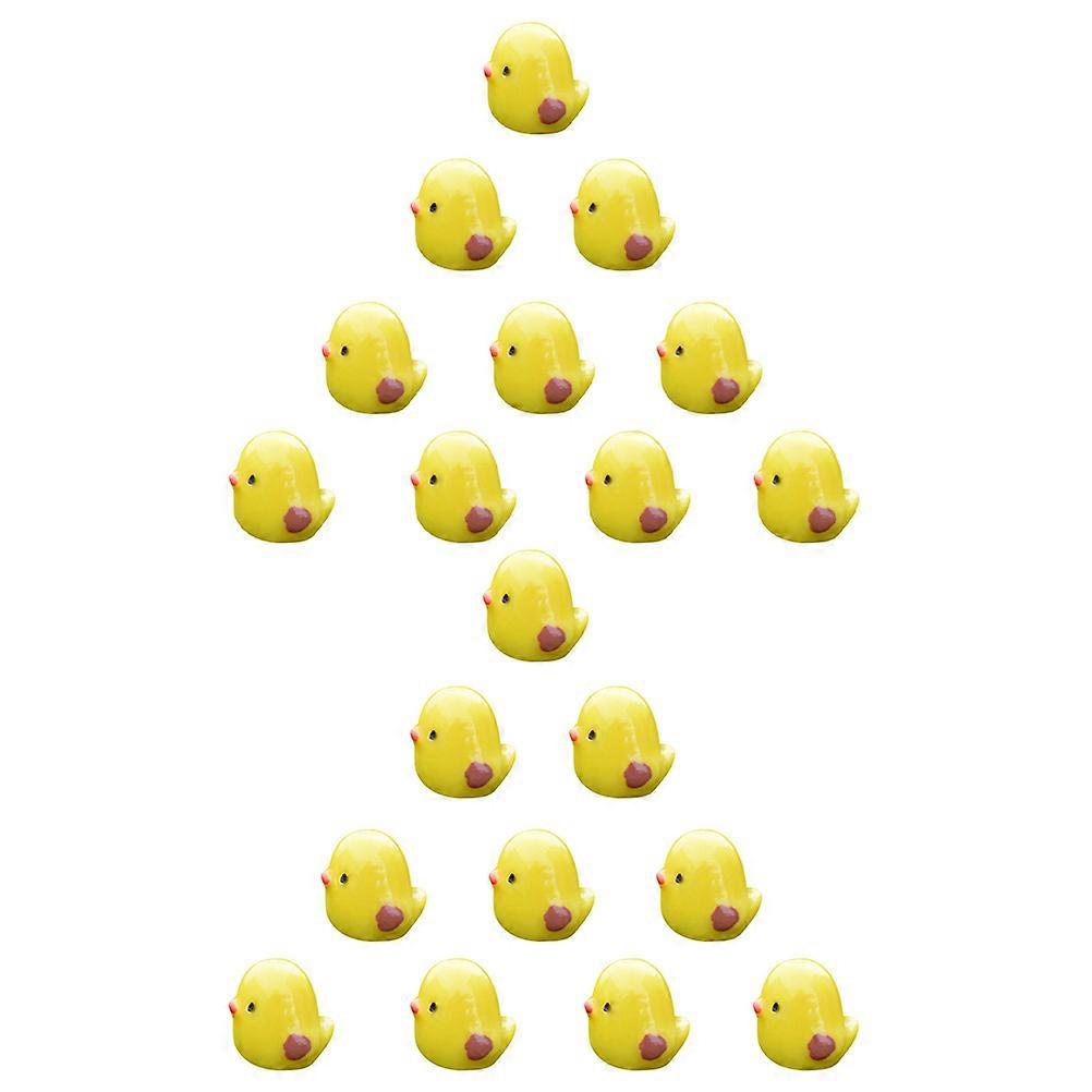 20Pcs Decorative Miniature Chicks Adorable Chick Figurines Household Chick Figures
