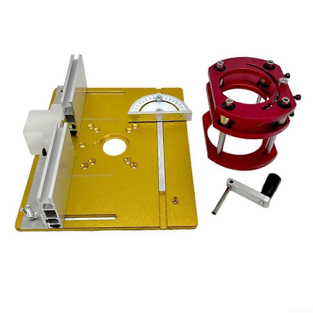 Aluminium Frästischeinsatz for Electric Trimmers, Gold Finish, Precision Woodworking, Compatible with Various Models