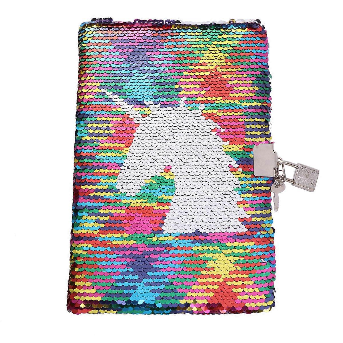 Cute Stationary Journal With Lock Creative Writing Self Expression Multi Colored Reversible Design 1Pack