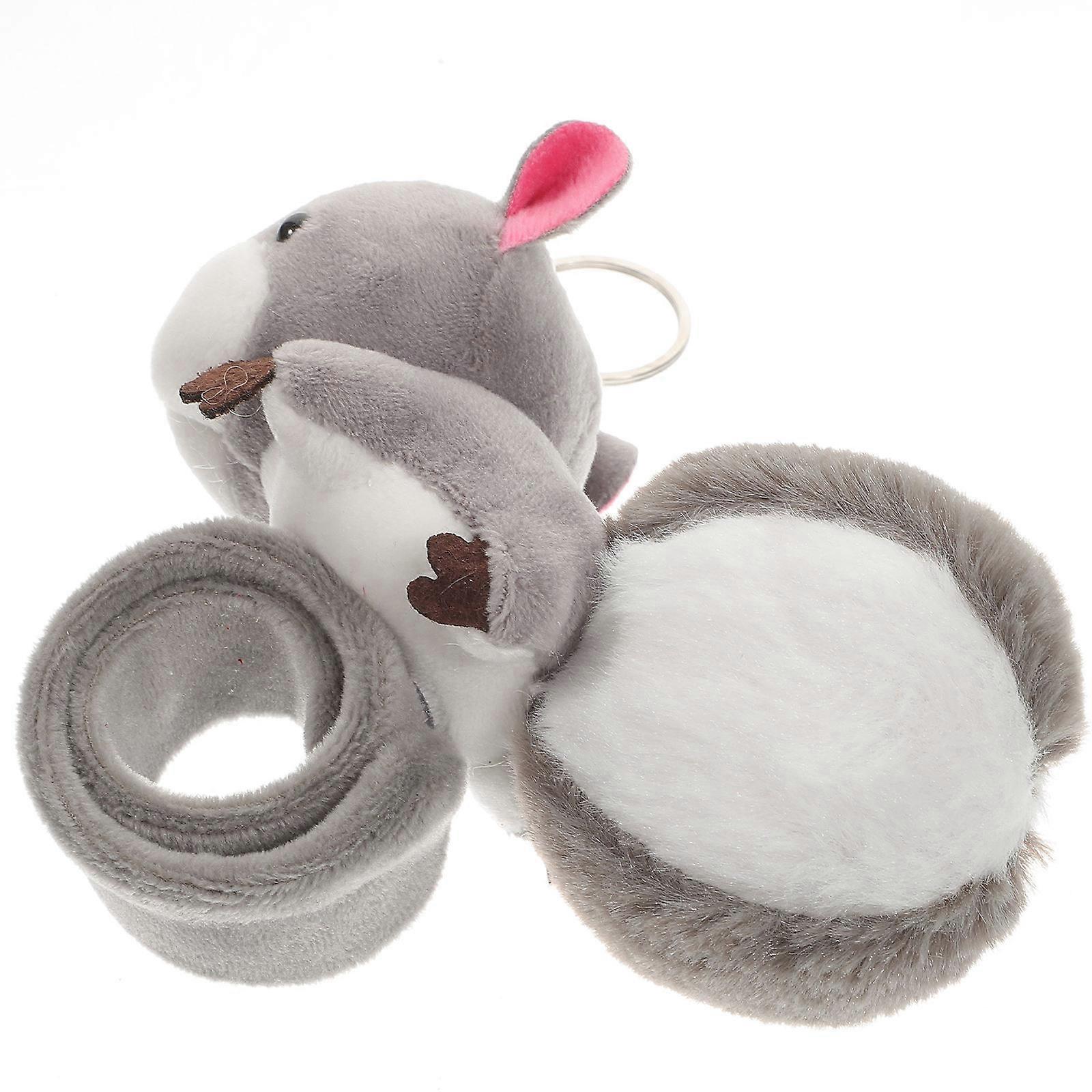 Plush Animal Squirrel Slap Wristband Fun Party Favor for Friends Easy to Wear