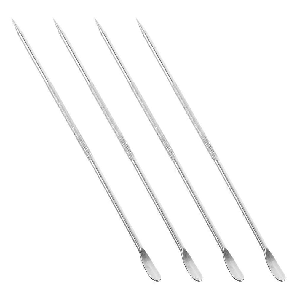 Stainless Steel Latte Art Pen with Needle for Coffee Stirring and Decorating Silver 4pcs