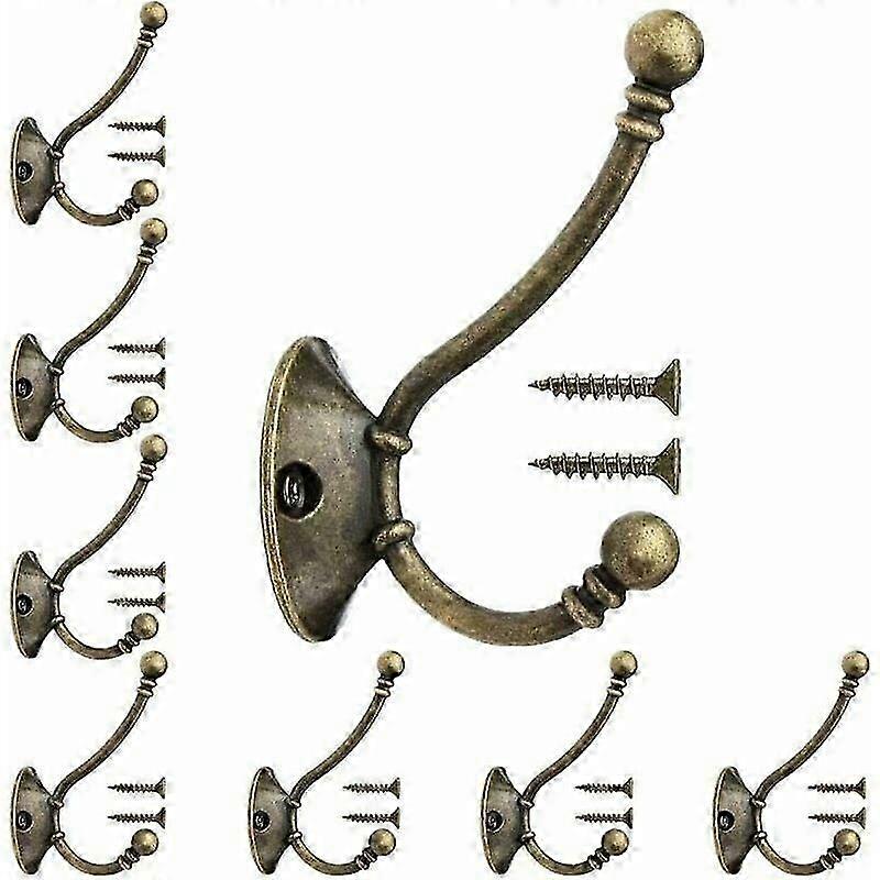 8PCS Vintage Wall Hooks with Screws for Coats, Hats, and Kitchen Use 2025