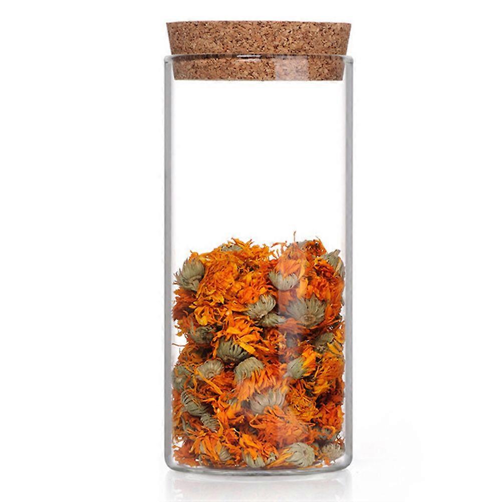 Transparent Glass Storage Jar with Cork for Kitchen Use 300ML
