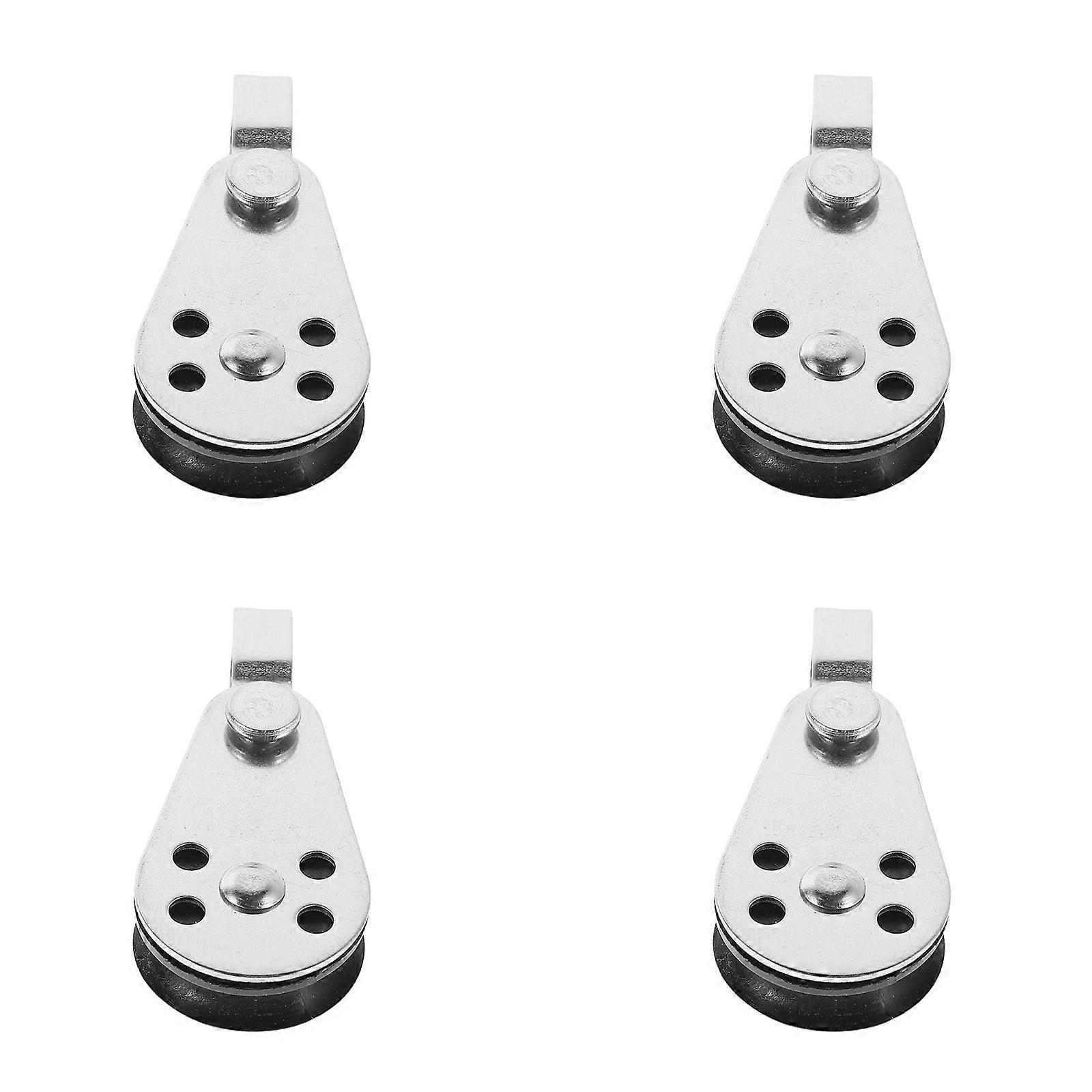Boat Rope Pulley High Load Handling Outdoor Water Use Silver 5.80X2.50X1.70CM 4Pcs