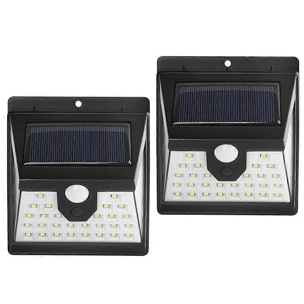 Solar Sensor Wall Light LED Outdoor Light 2PCS Durable Solar Powered Lamp with Motion Detection Easy Installation