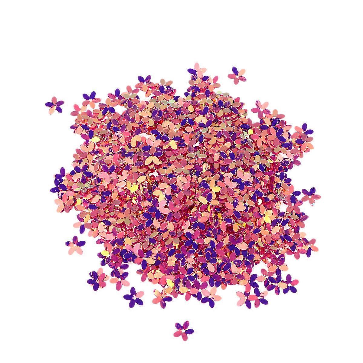 800PC 10MM Five petal Flower Sequins PVC Clothing Decor Sequin Jewelry Accessories Clothes Patches for Hat Pants Coat Decoration (Bright Double sided