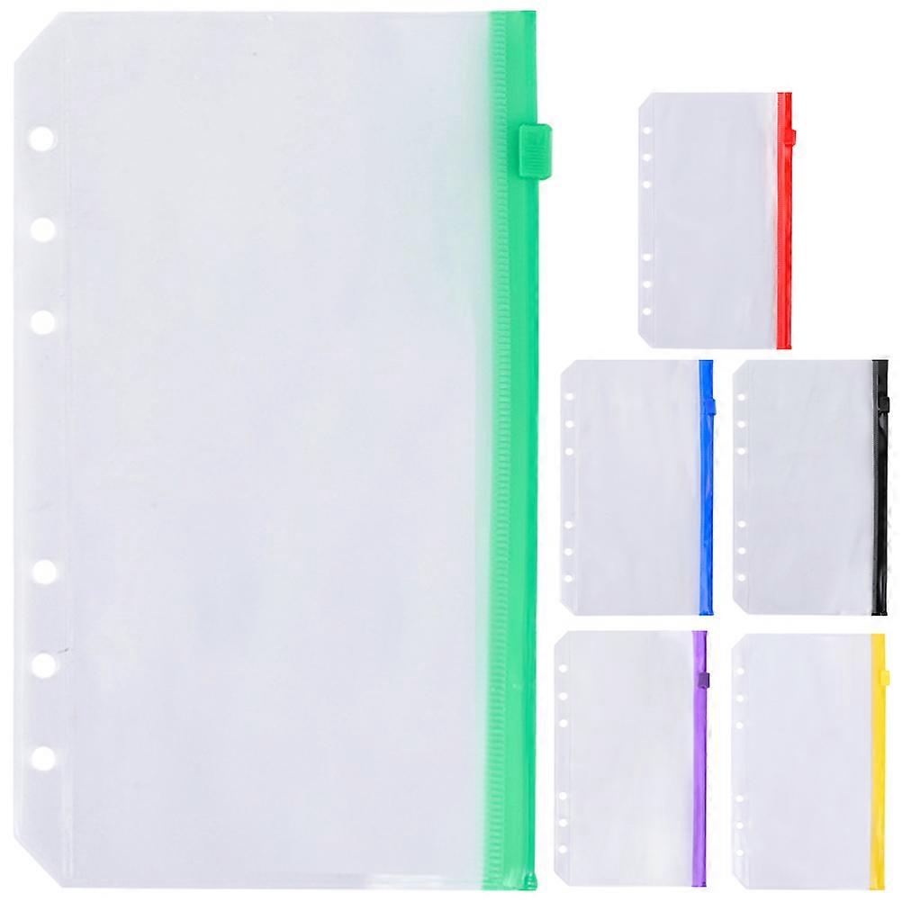 Pockets For Binders 6Pcs Notebook Refill Zipper Pockets Rectangular File Storage Daily Study Young Kids