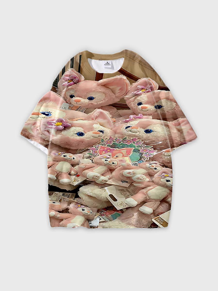 T-shirt round neck Role Pattern loose short sleeve L445